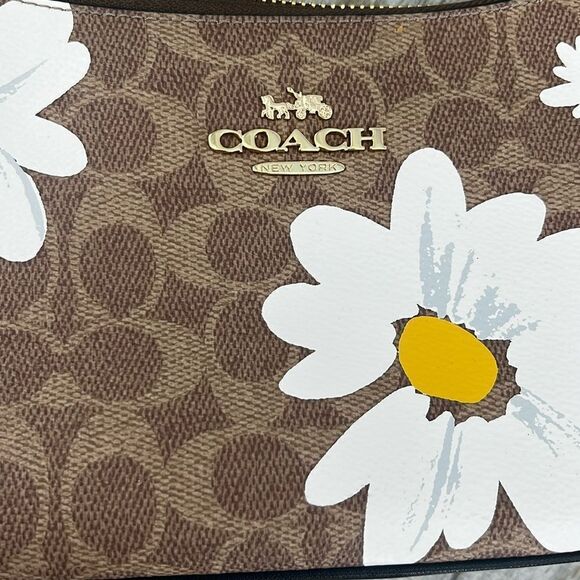 Coach Teri Shoulder Bag With Floral Daisy Print Crossbody Purse - Picture 3 of 8